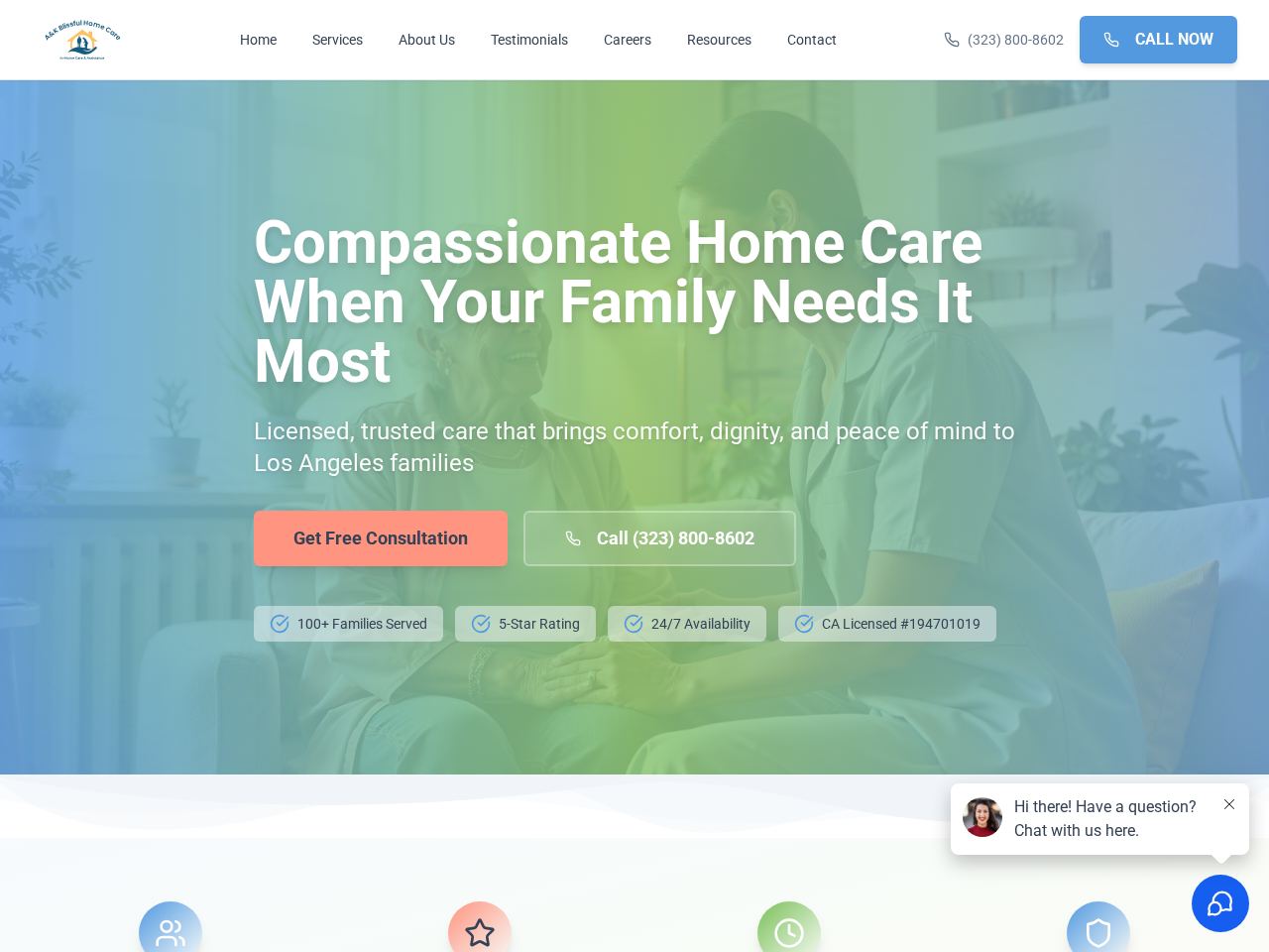 A&K Blissful Home Care website preview