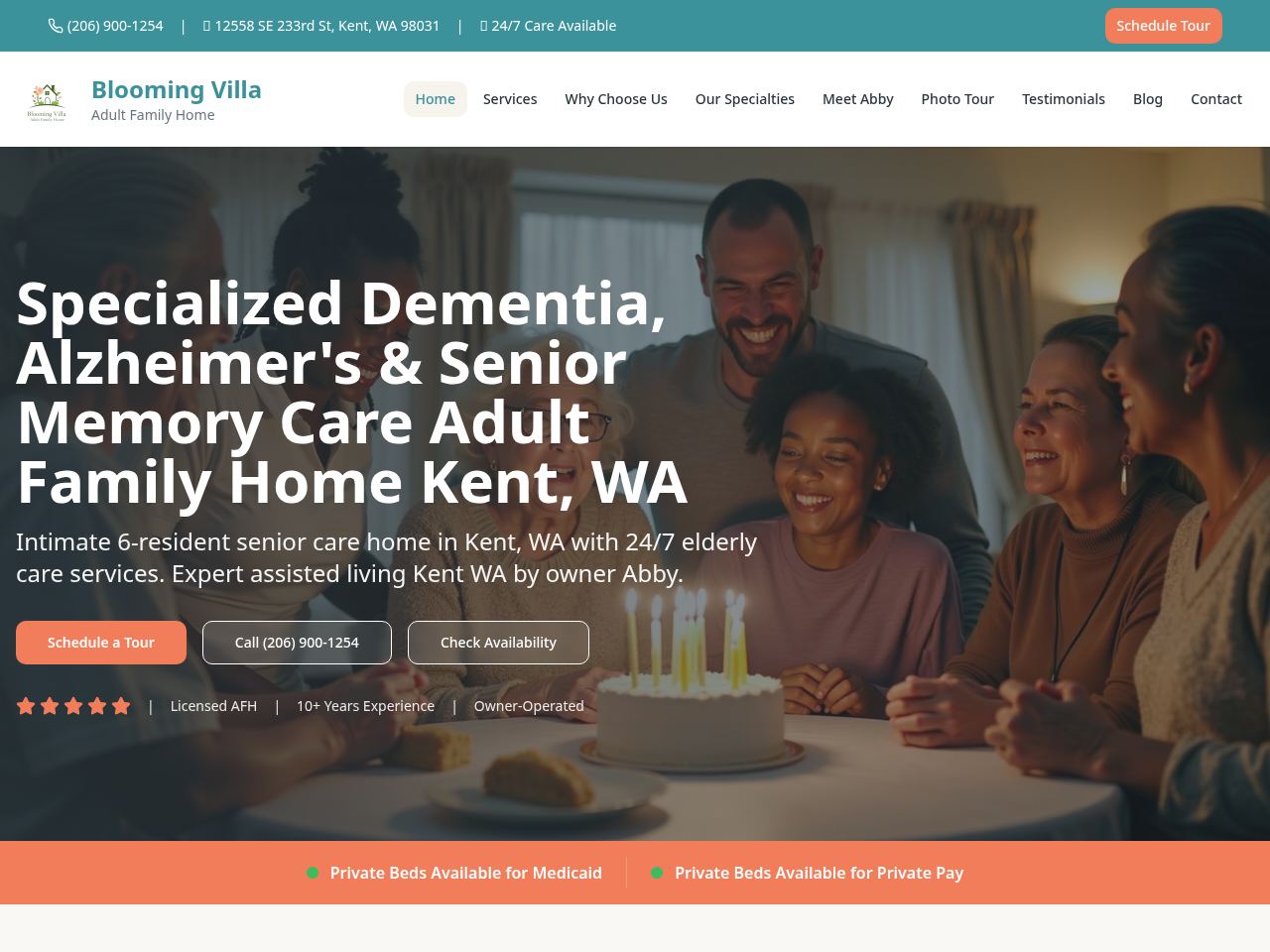 Blooming Villa AFH website preview