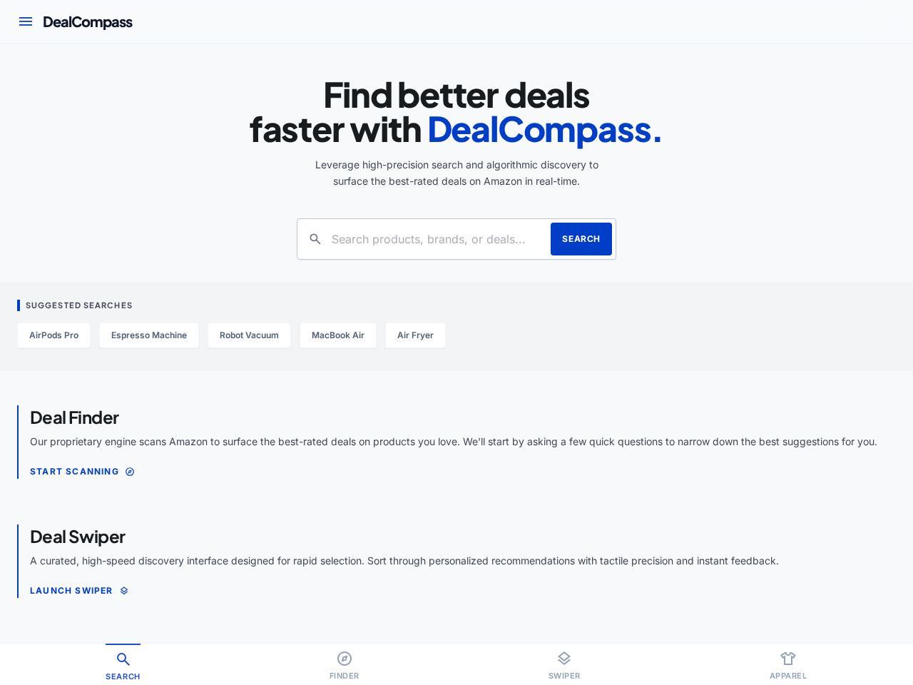 DealCompass website preview