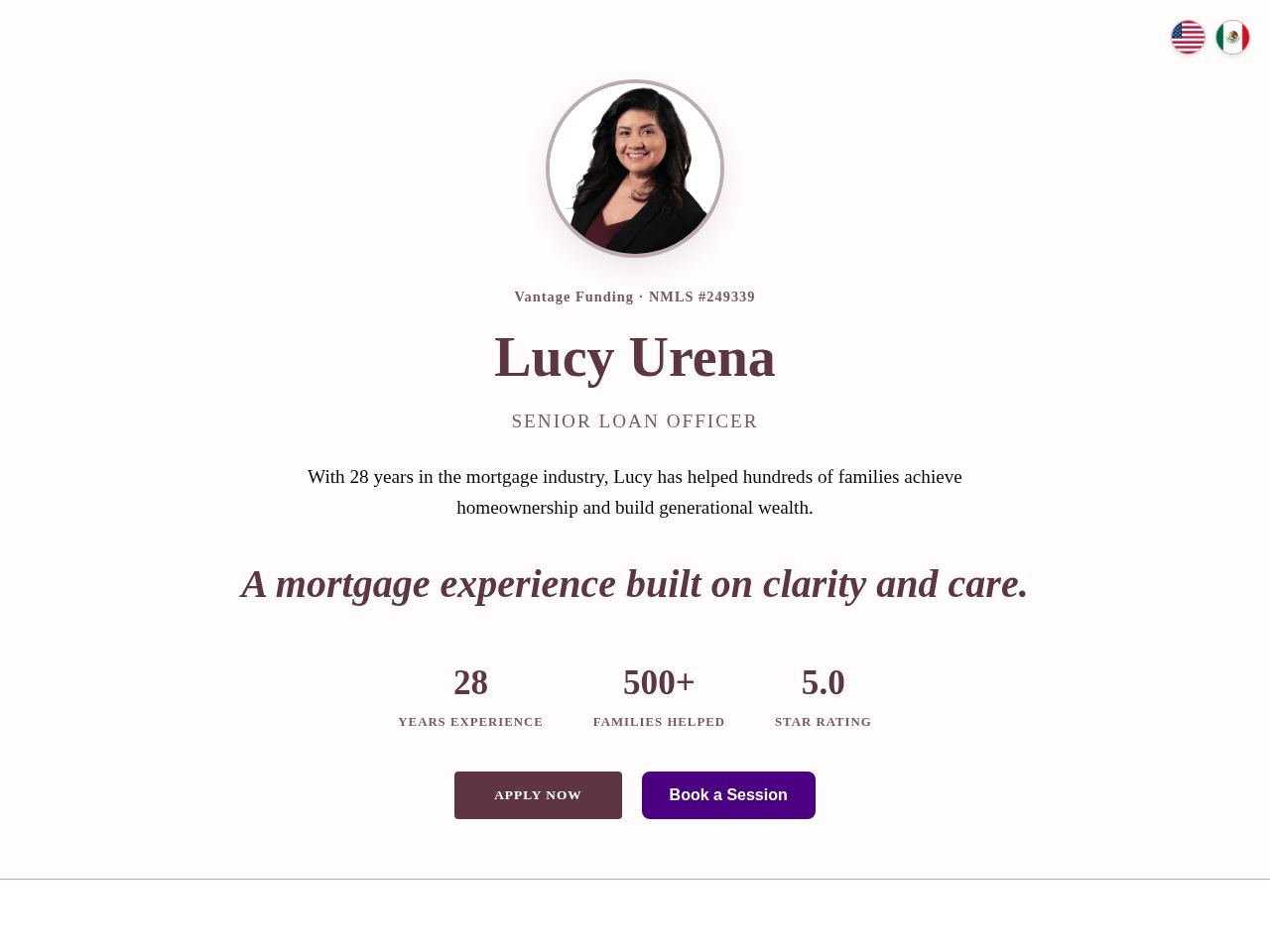 Lucy Urena — Vantage Funding website preview